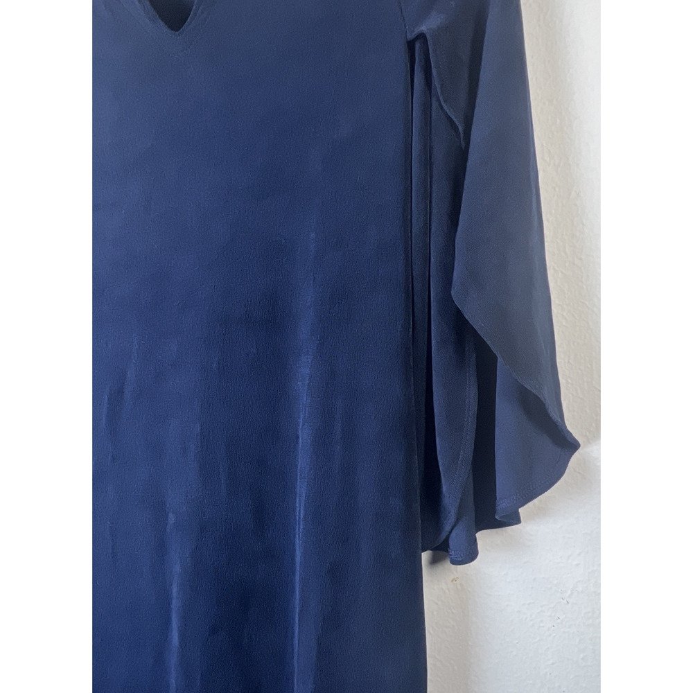 Chico’s size 00 2 XS chicos Zenergy dress knee Knit Traveler Navy open sleeves - Picture 2 of 10